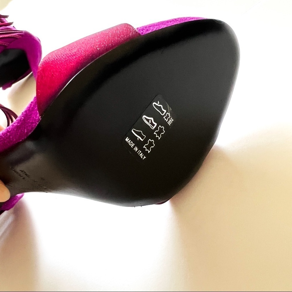 Giuseppe Zanotti Limited Edition Magenta Pink Strap Buckle Sandal Heels 38 - Picture 11 of 11